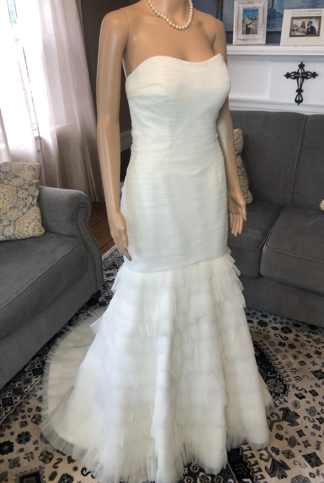NEW Strapless Wedding Dress Sz 10 NWT $1,400 Strapless Ivory Gown Trumpet