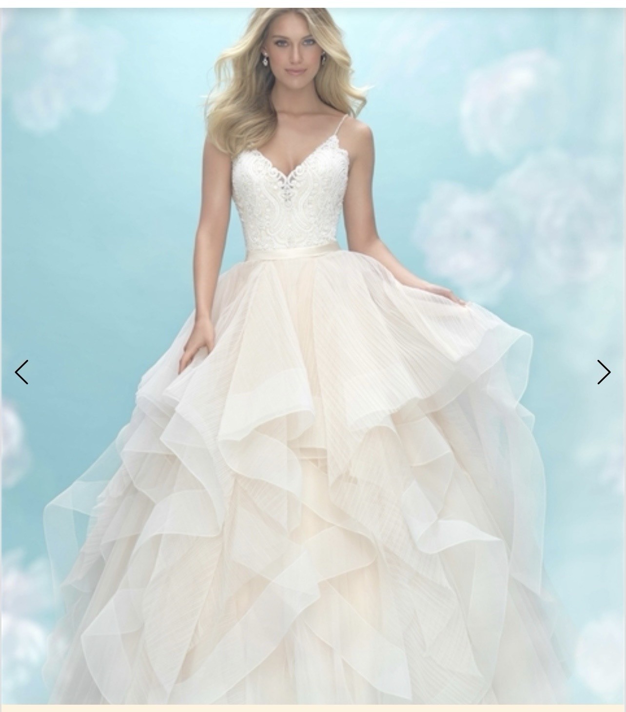 ALLURE 9459 WEDDING GOWN SIZE 10 CHAMPAGNE AND IVORY VEIL NEW WITH TAGS And BAG