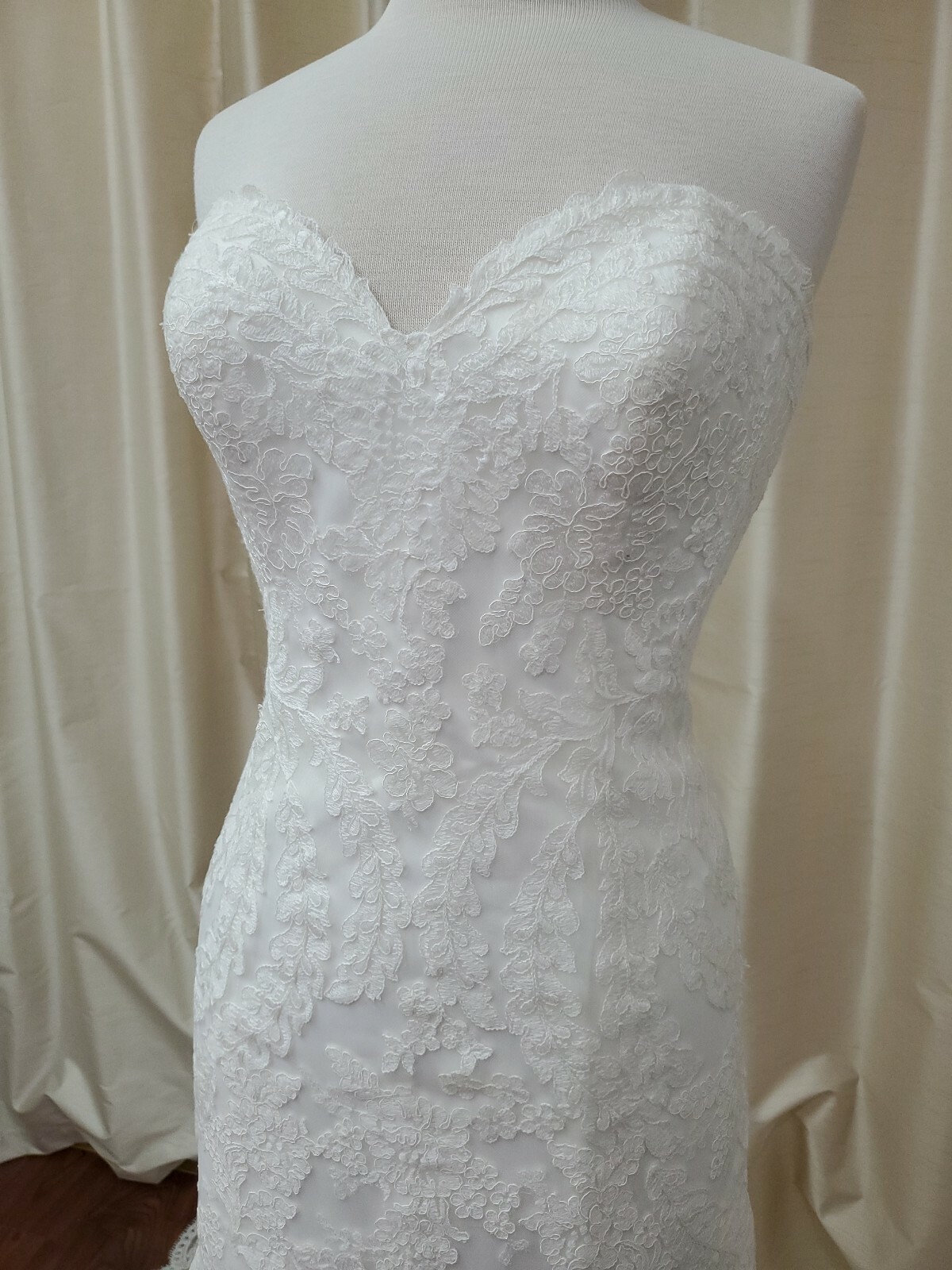 NEW Karelina Sposa Marys Bridal C8040 Trumpet Fit Flare Lace Wedding Dress Ivory
