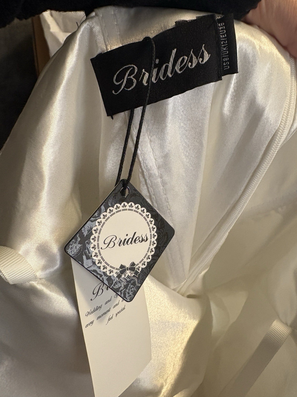 Bridess NWT Black Lace Off Shoulder Bridal Gown Wedding Dress