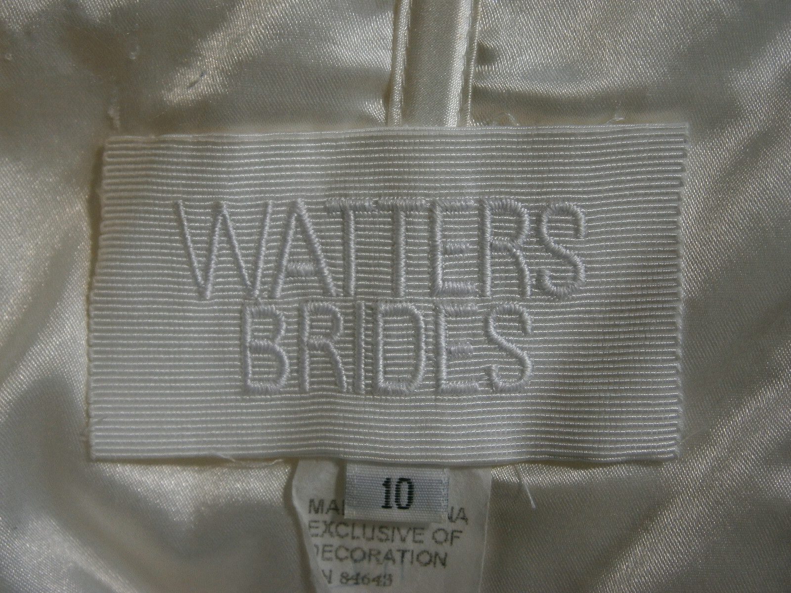 Watters Brides Wedding Dress 8-10 Ivory A-Line Lace Tulle Ribbon Karington 9080B