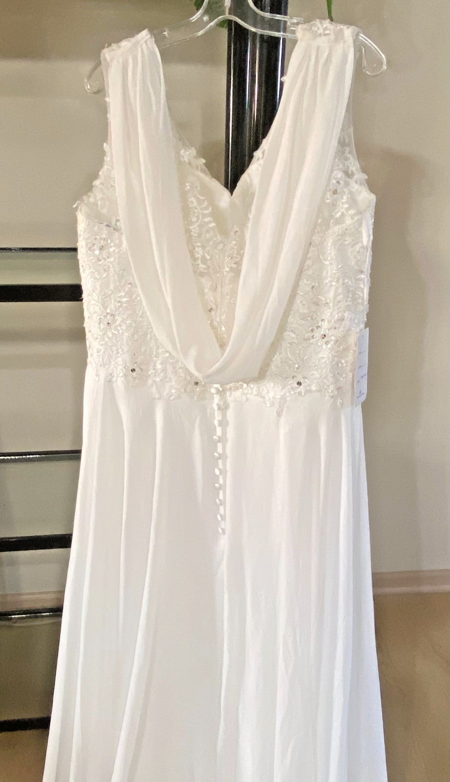 NWT-Abao Wedding Gown Beaded Lace Applique Bodice-SwtHeart-SWht- 18Plus