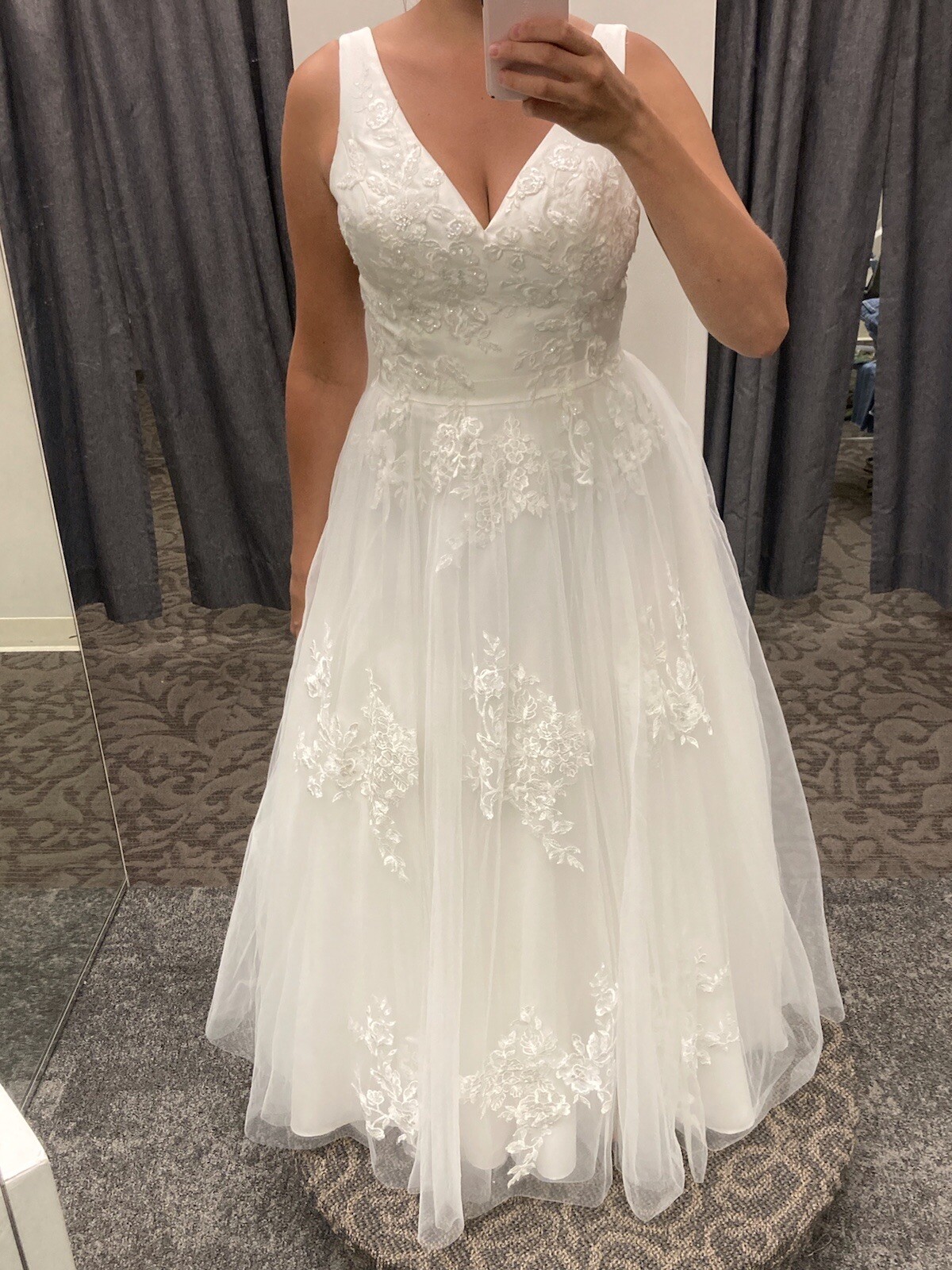David’s Bridal Mikado And Tulle petite Ball Gown Wedding dress size 10