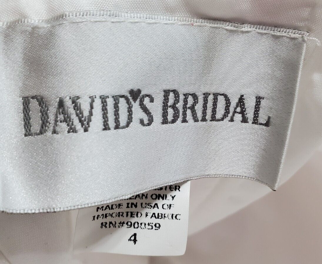 David’s Bridal Women Size 4 Magenta Pink White Tea Length Dress Wedding MMM-23