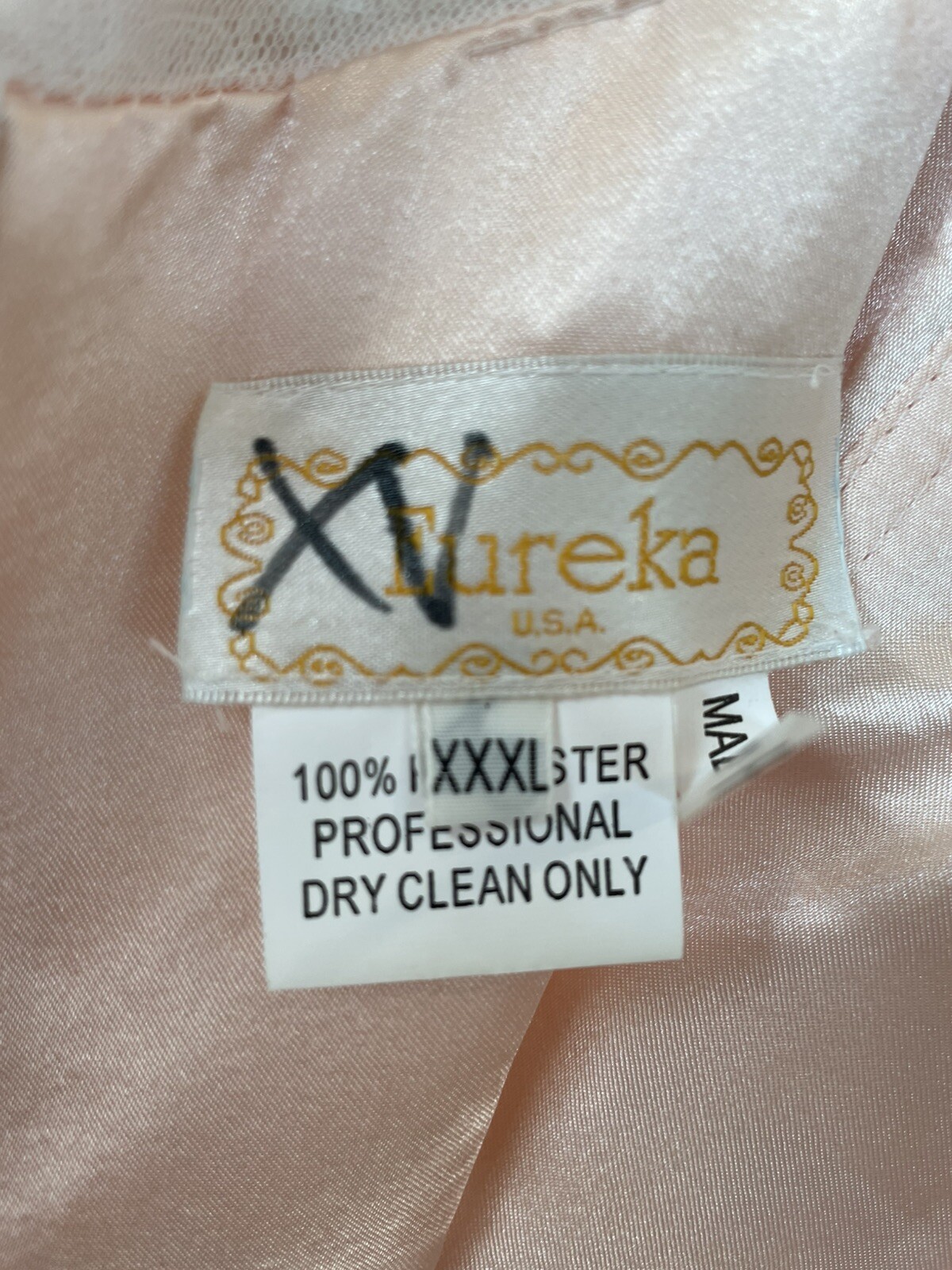 Eureka Wedding Dress Women’s 3XL New With Tags Pink/White Lace Tulle Style 3510