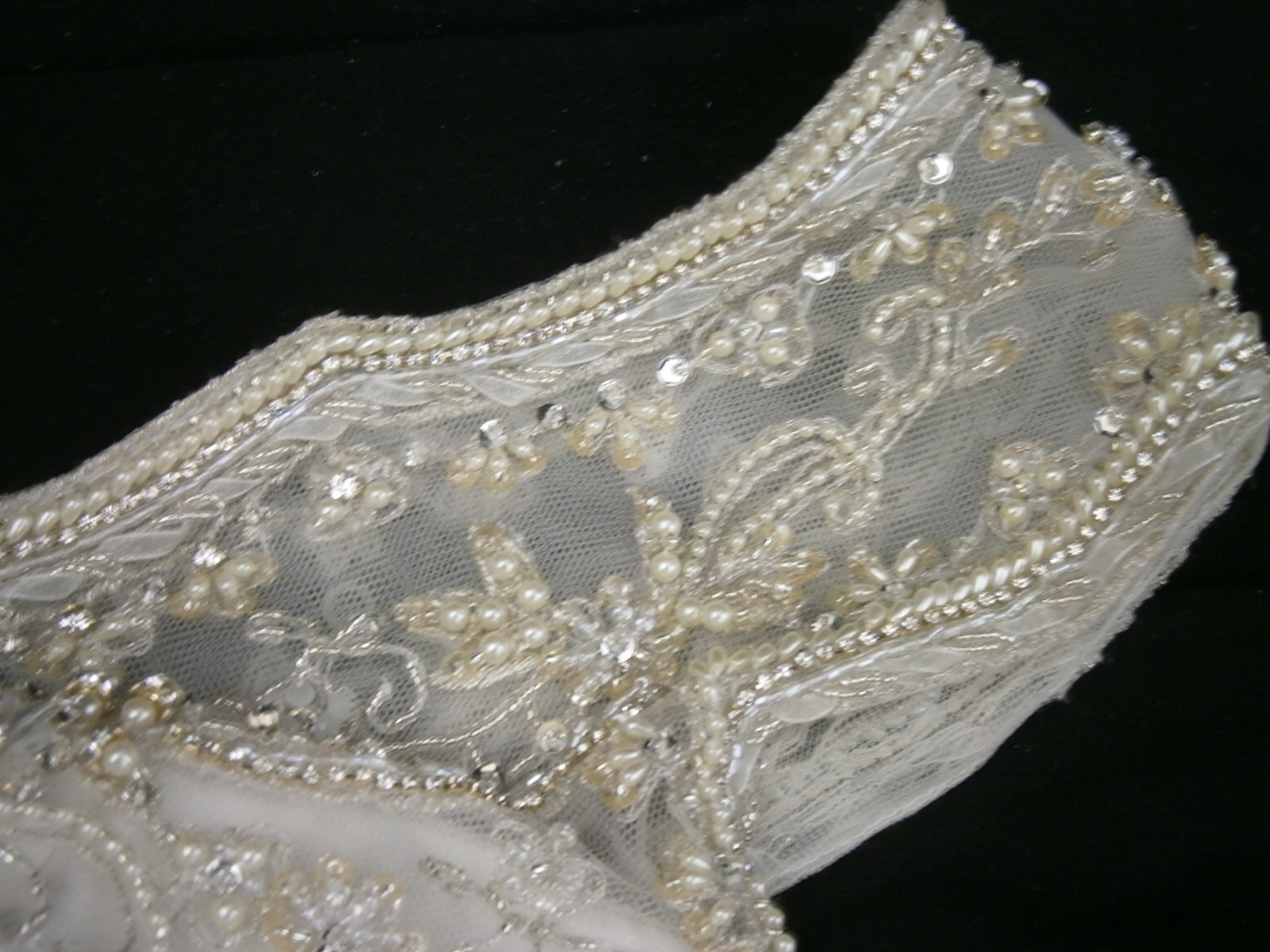 Casablanca 2141 Wedding Dress 12 White Fit & Flare Satin Beaded Illusion Elegant