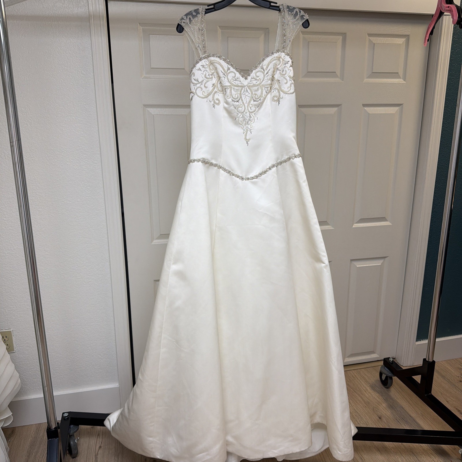 Vintage Unbranded Wedding Dress Size 10 Ivory Basquet Waist￼