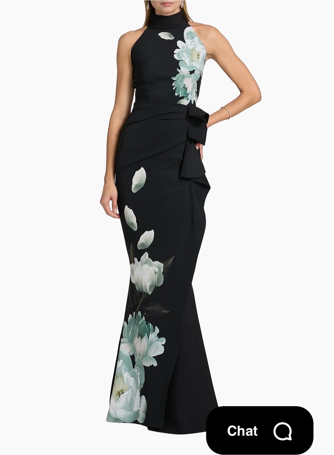 Chiara Boni La Petite Robe Gudrum Trumpet Gown Black Floral Gorgeous 14US/50IT