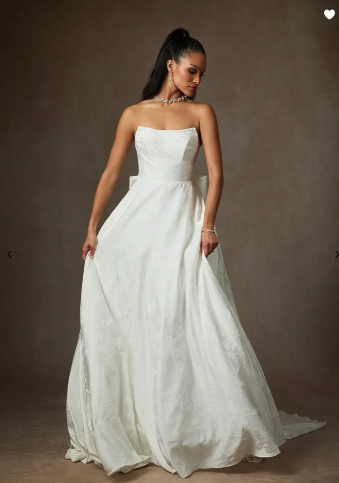 NWT! Gorgeous Floral Jacquard Wedding Dress – Size 18 – White – Strapless