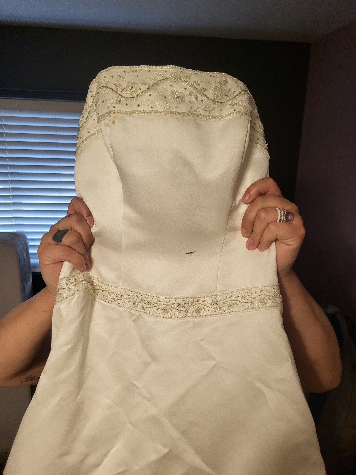 Casablanca Bridal Wedding Dress Size 4 Ivory Satin Strapless With Train