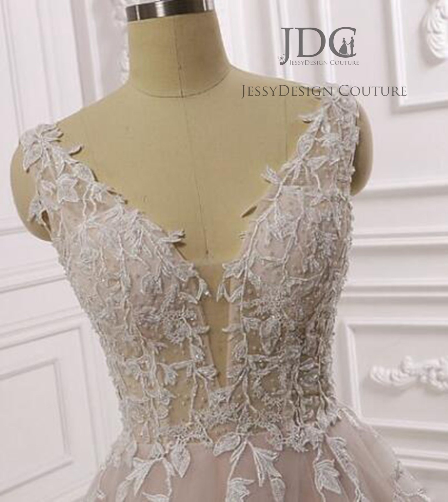 Ivory Pink Lace Wedding Dress Bridal Gown Beaded 32-60 Plus Size Strappy Buttons