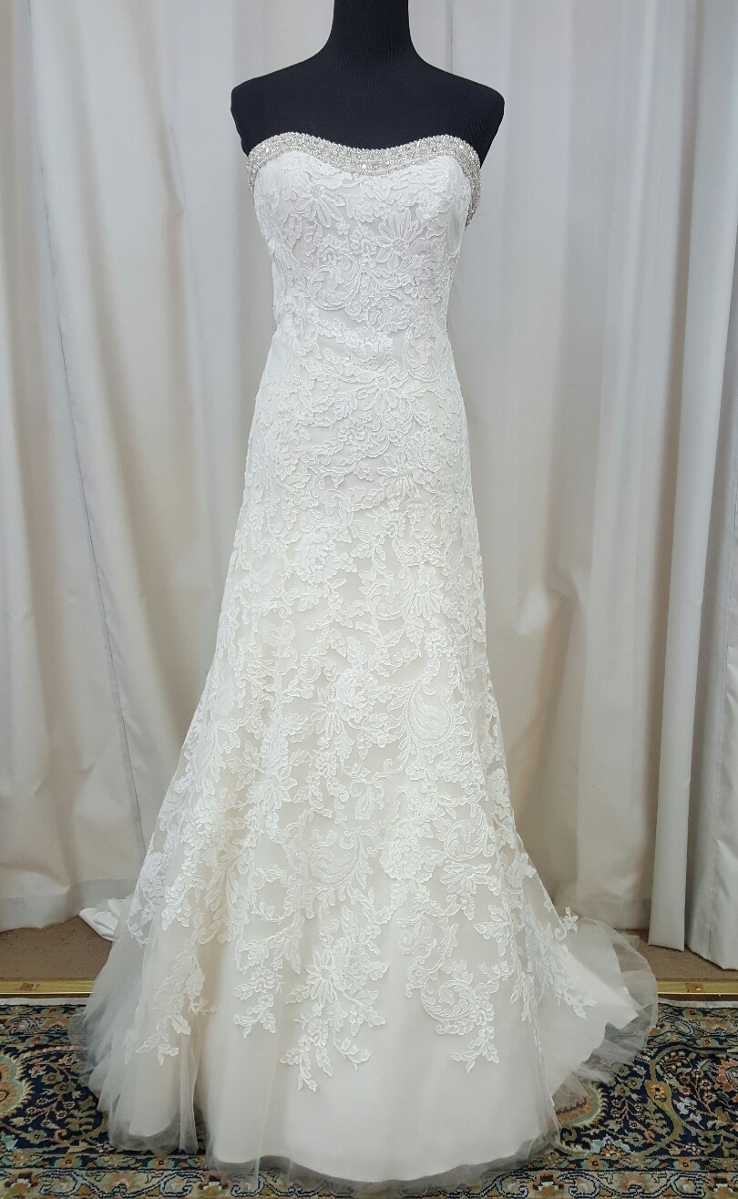 NEW Mori Lee Bridal Gown Wedding Dress 2705 Ivory Champagne A Line Lace Crystal