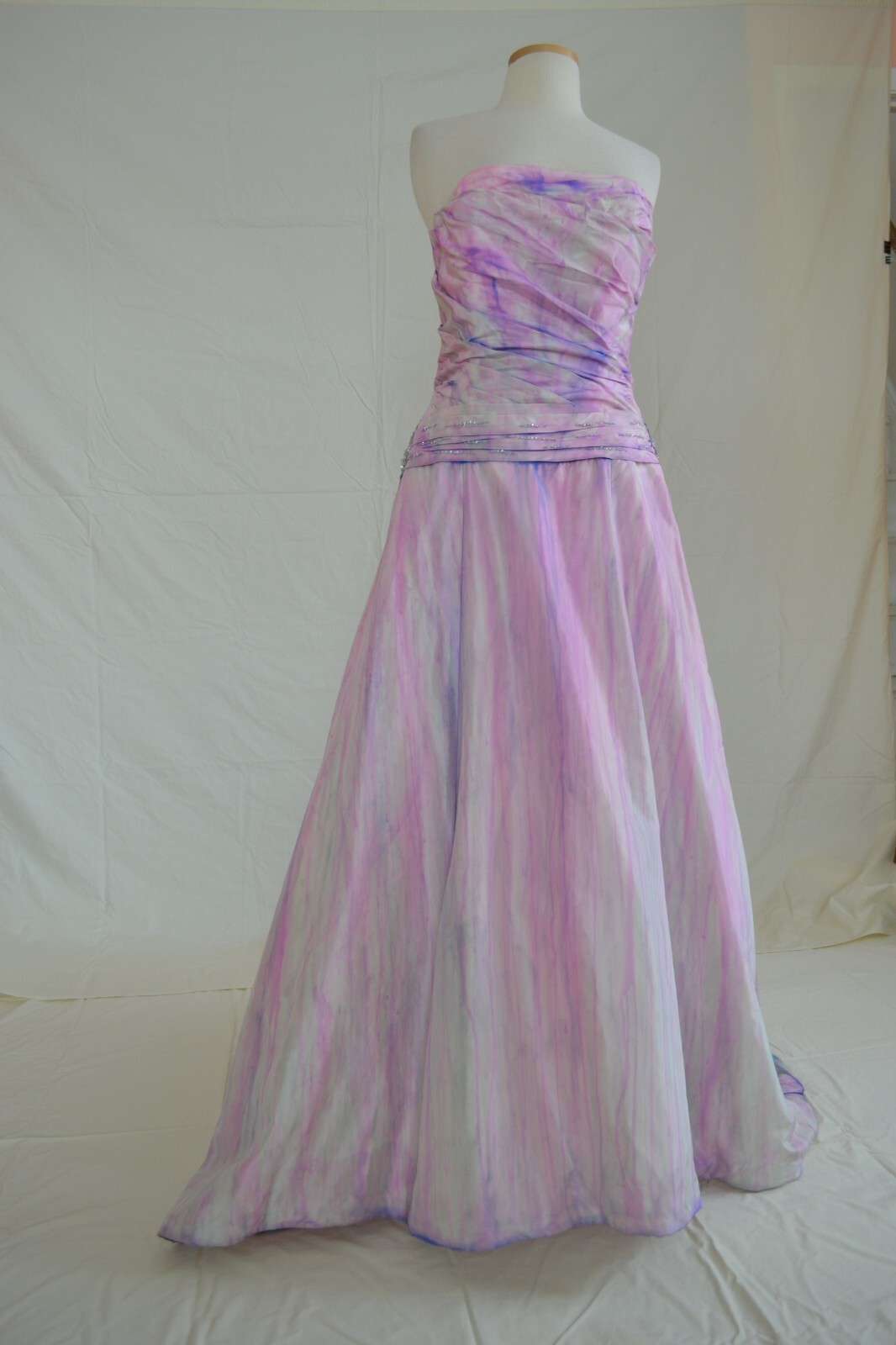 Bohemian Beach Wedding Dress Silk Pink blush White purple 6 8 10 corset med larg