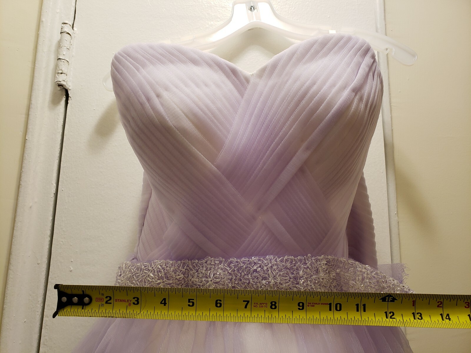 Wedding Dress A-Line Bridal Lace Adjustable Size Back Sleeveless Corset Purple