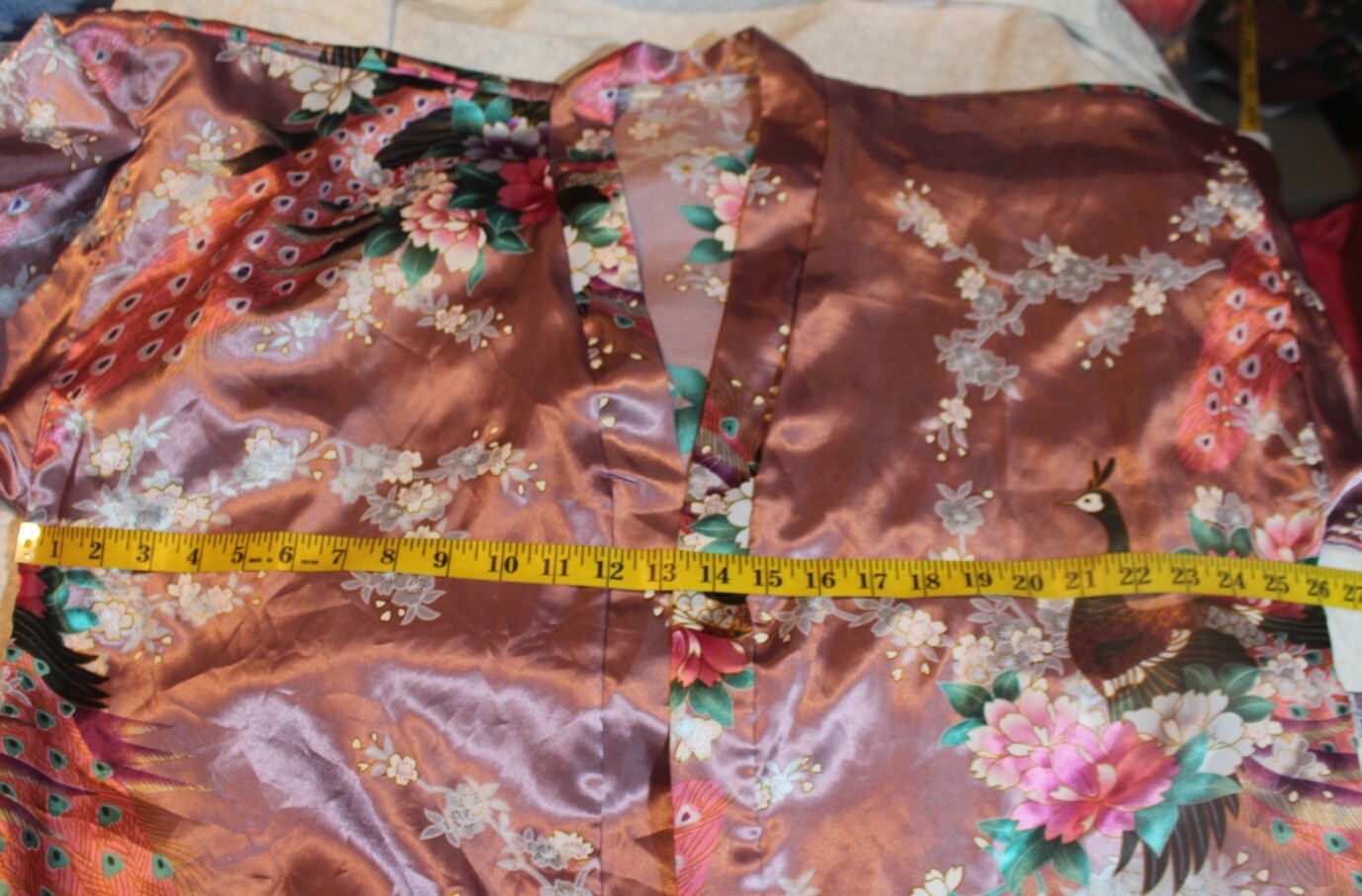 Women’s Pink Floral Kimona Robe With Maid Of Honor On Back One Size