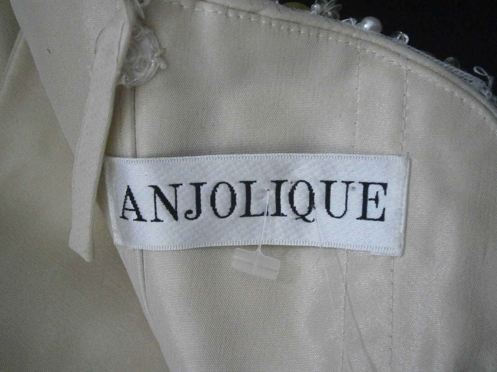 Anjolique Wedding Dress 12 Champagne Yellow Gems Beaded Ballgown Train NWT