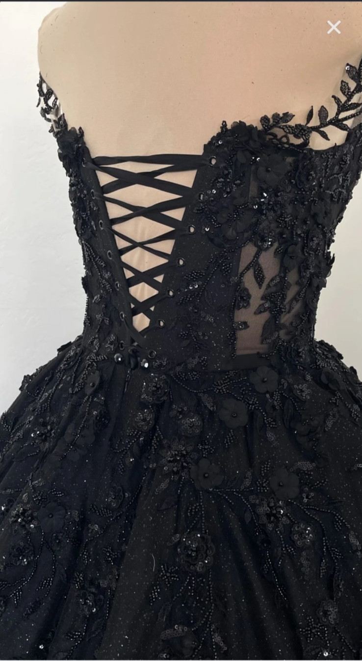 Black wedding dress custom made