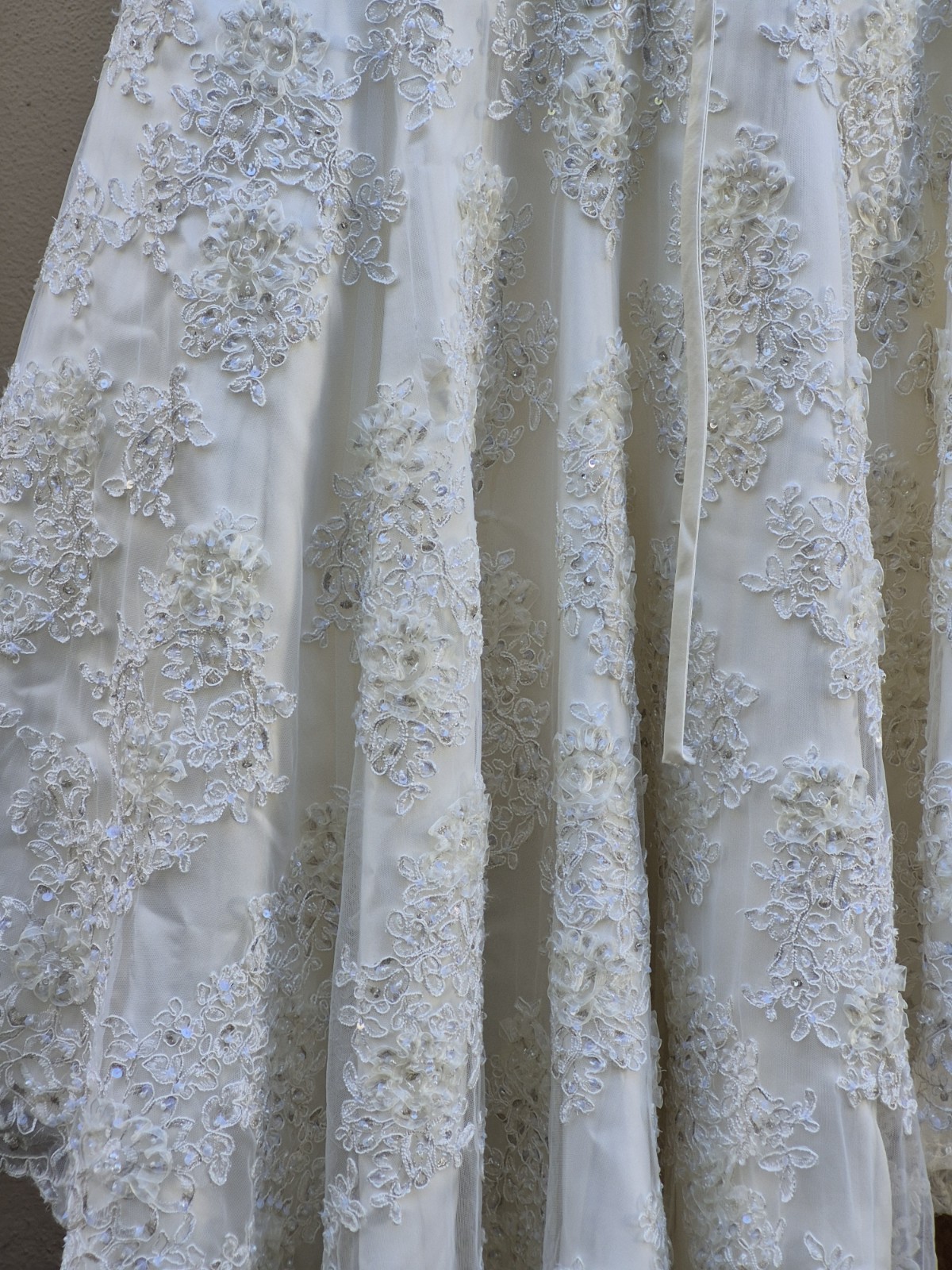 Maggie Sottero Ivory Sequince Embroidered Strapless Taffeta Wedding Dress 8