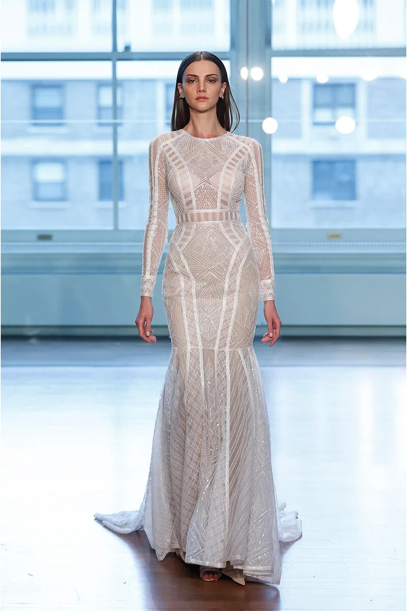 Justin Alexander Wedding Dress Art Deco Beaded Signature 99045 Label 12 Street 8