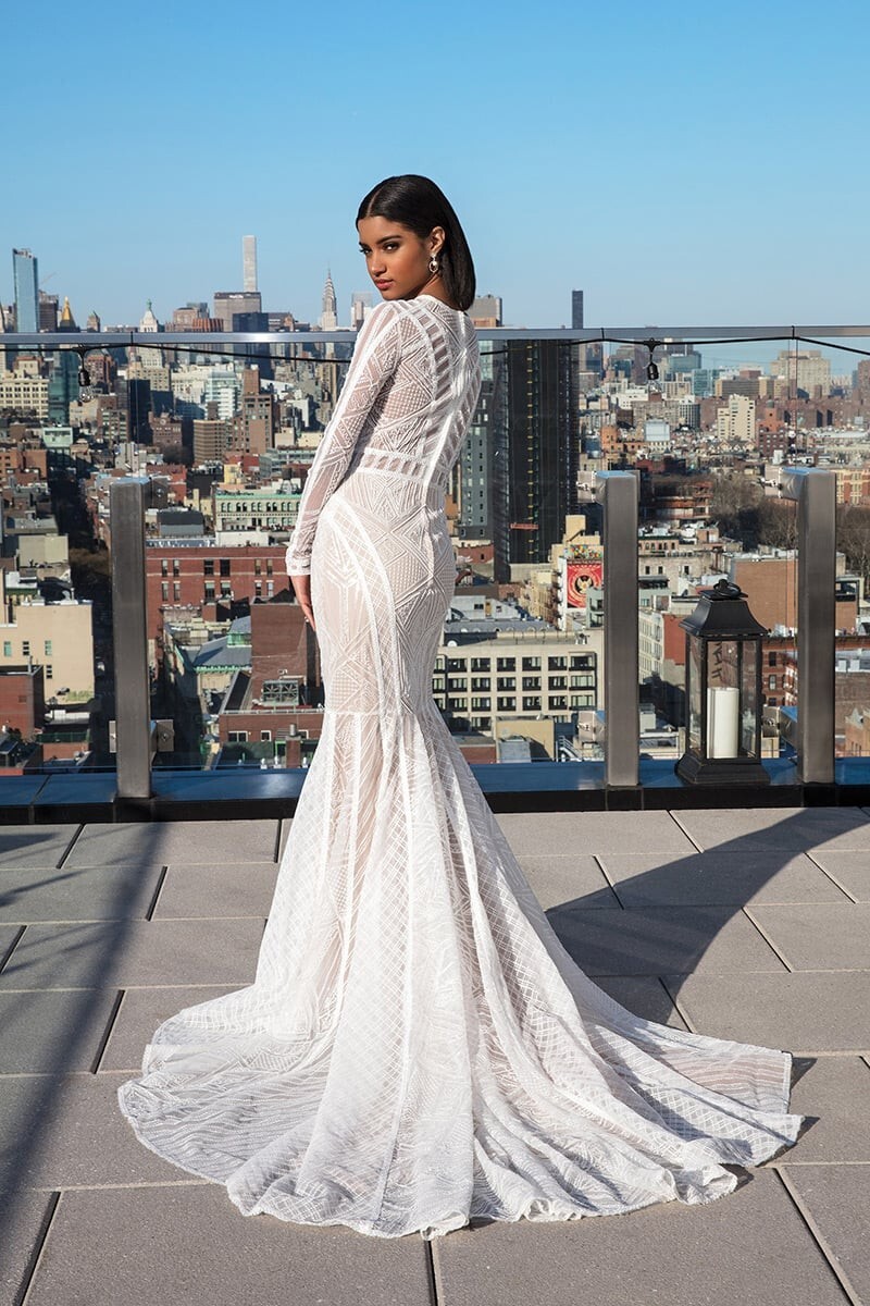 Justin Alexander Wedding Dress Art Deco Beaded Signature 99045 Label 12 Street 8