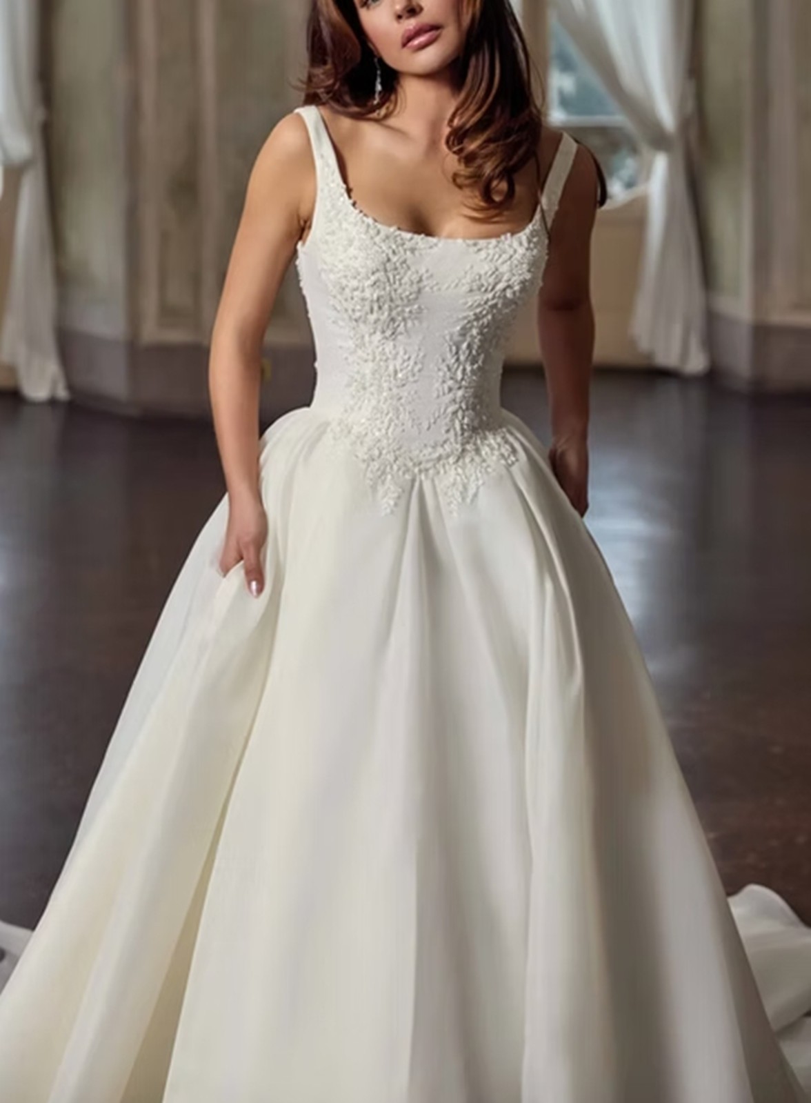 Princess Mikado Wedding Ball Gown Bridal Gown 32-60 Lace Corset Straps
