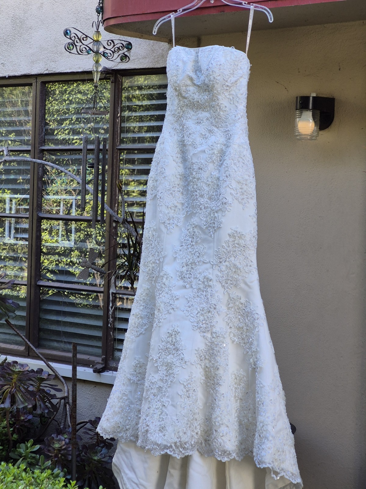 Maggie Sottero Ivory Sequince Embroidered Strapless Taffeta Wedding Dress 8