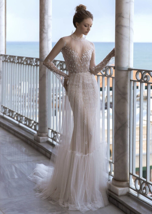 POLLARDI FRAGILITY Wedding Dress 08146.00.17 transparent dress, US 8, UK 10