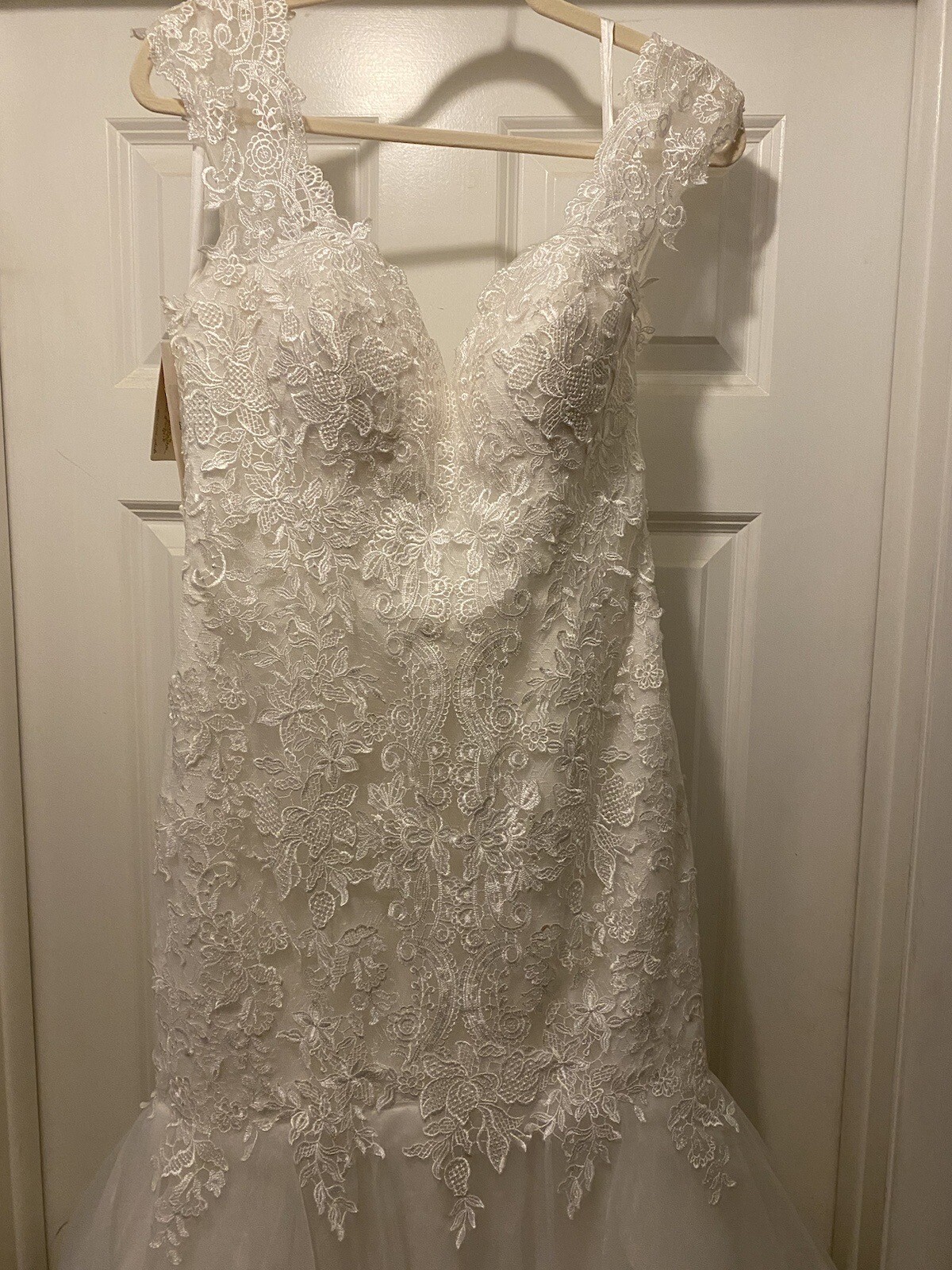 NWT Lace Mermaid Gown w/ Organza Skirt Open Back Gorgeous! USA $2,900 Bridal 12