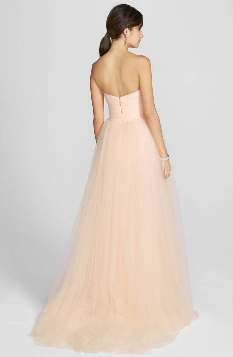 Nouvelle Amsale Gwynn Embellished Strapless Dress Tulle Gown Sz 6