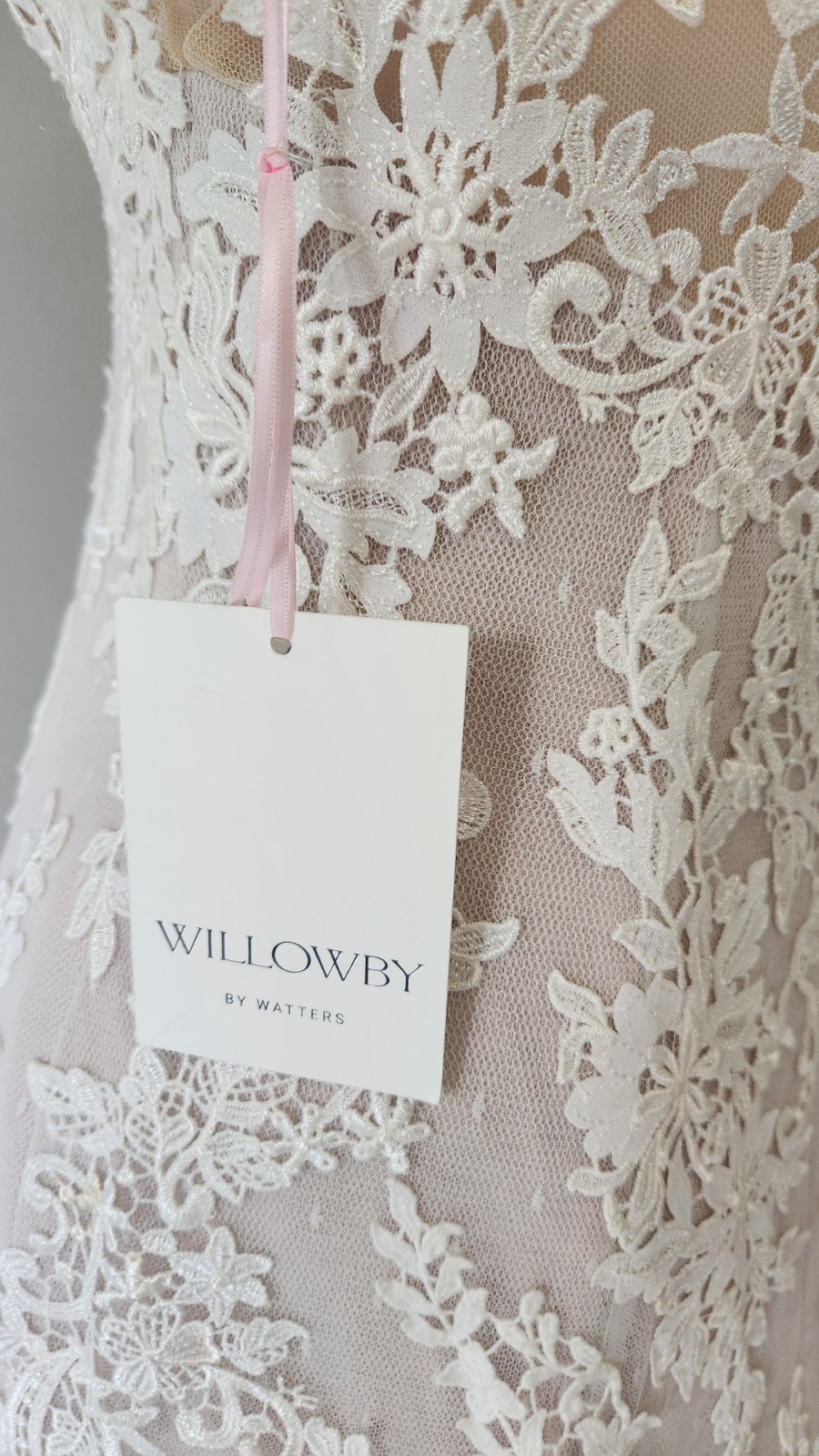 NEW Retail $1700 Willowby by Watters Kalie Lace Ivory/Blush Wedding Dress Size 2