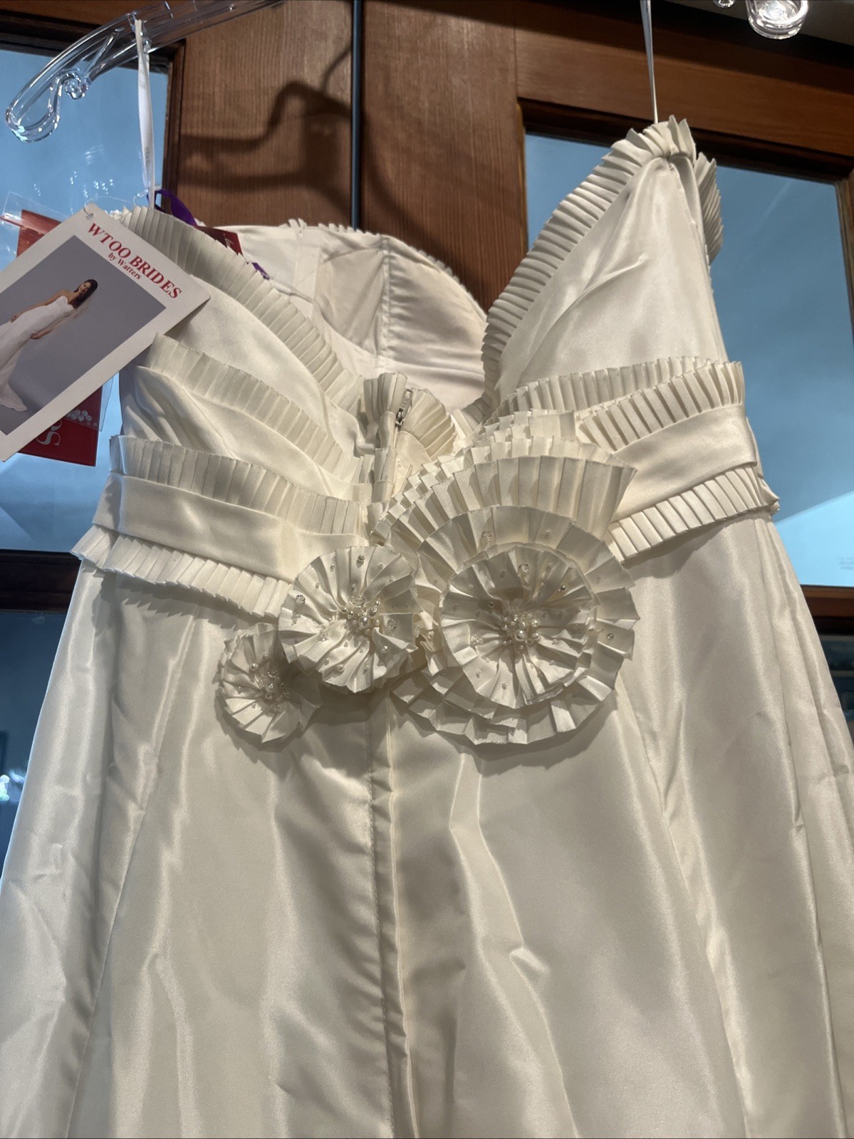 WToo Brides By Watters Strapless Drop Waist Ivory Wedding Dress, Size 8 New!