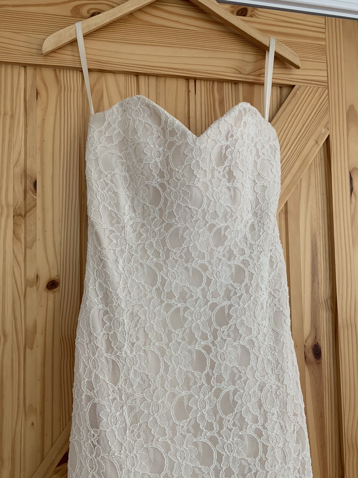 Morilee Madeline Gardner Wedding Dress 19822 Ivory Lace Strapless Back Buttons 8