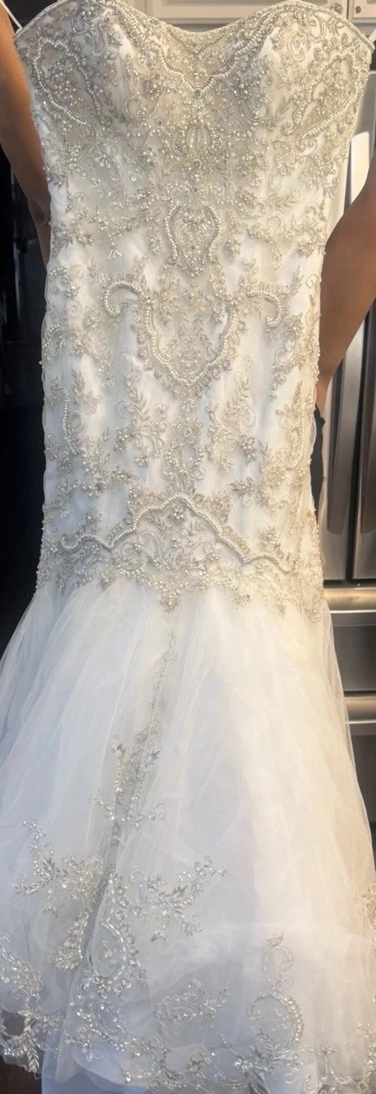 Bridal Dress Casa Blanca Wedding Gown Ivory With Stone Embroid Mermaid Dress Sz6