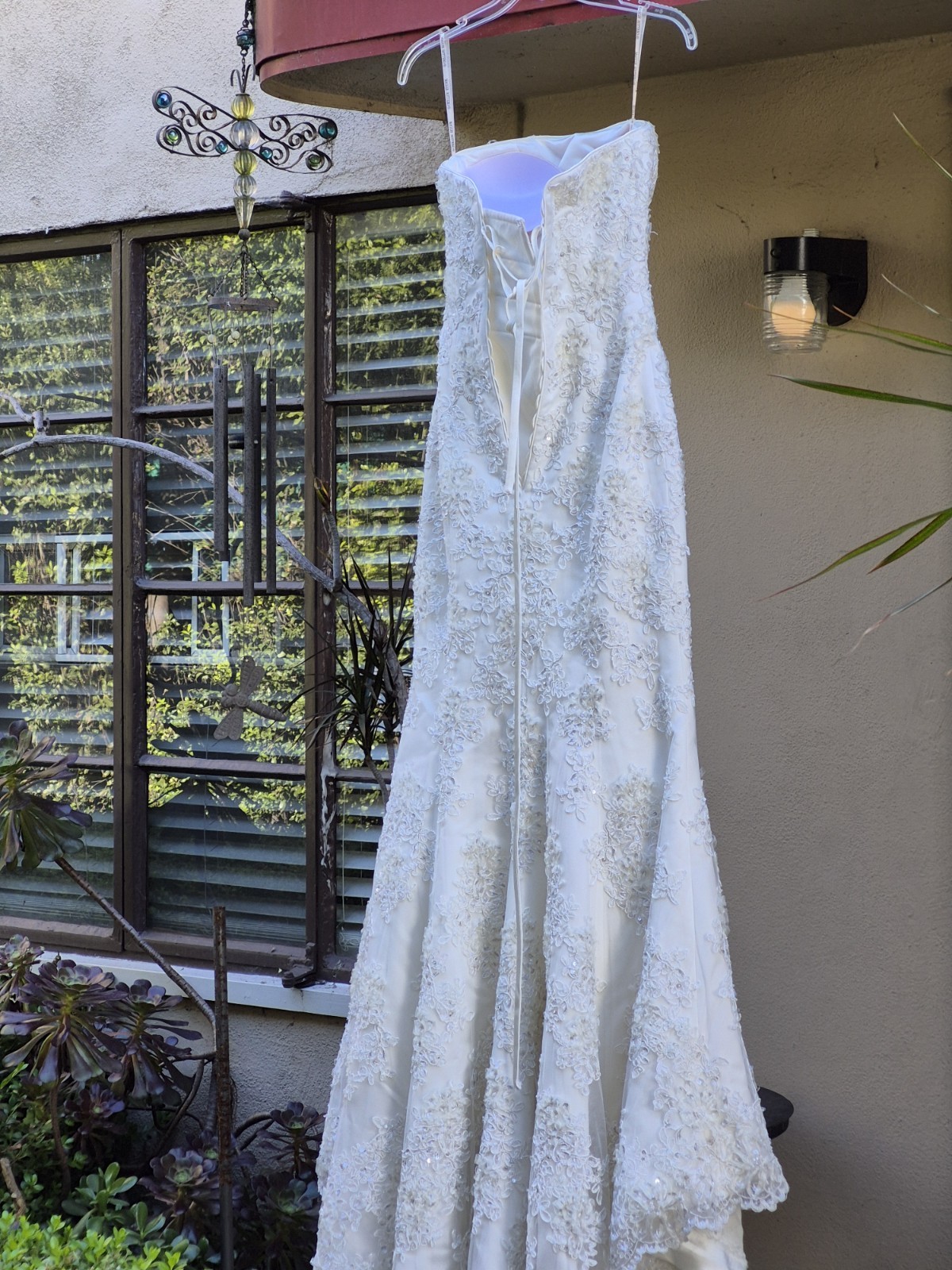 Maggie Sottero Ivory Sequince Embroidered Strapless Taffeta Wedding Dress 8