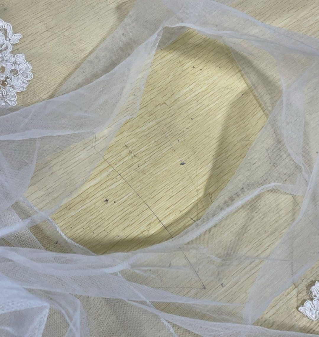Princess Ball Gown Wedding Dress Sz 16 Faux Pearl Lace Applique Off Shoulder D30