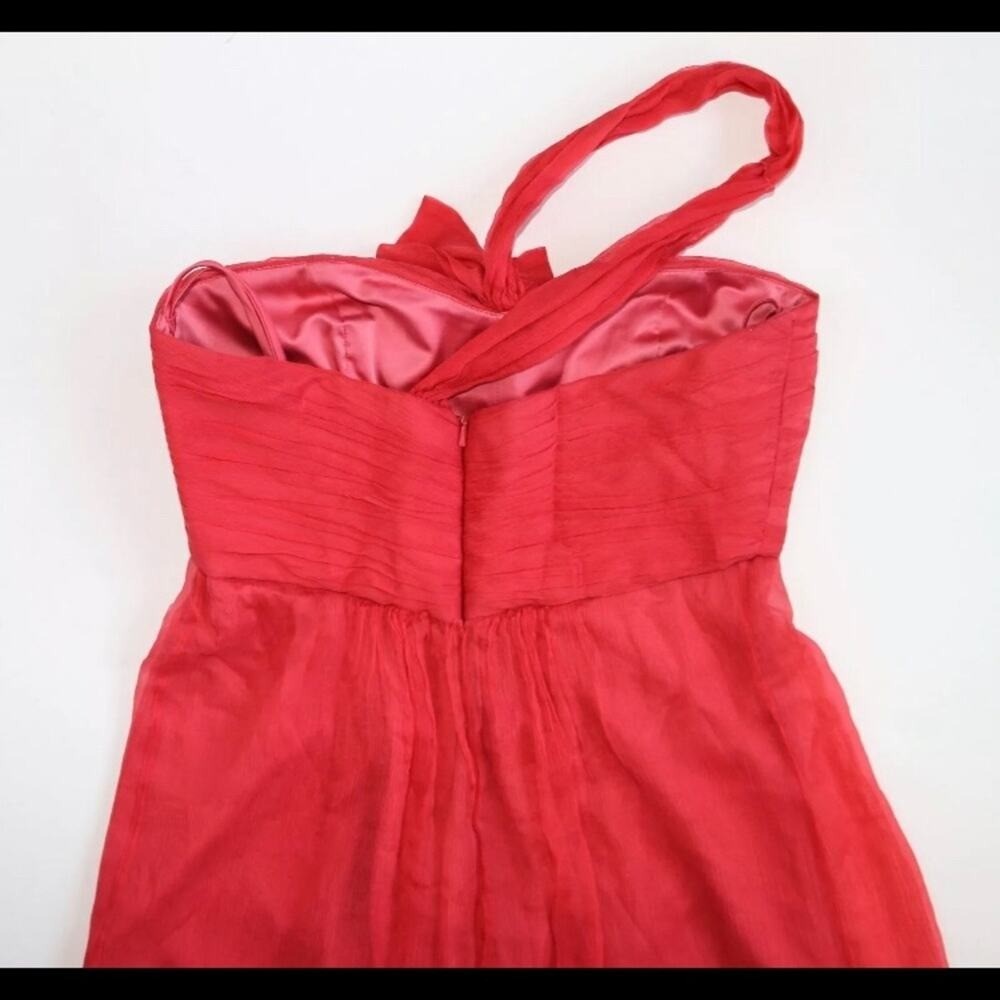 Amsale 8 Salmon Silk One-Shoulder Special Occasion Dress