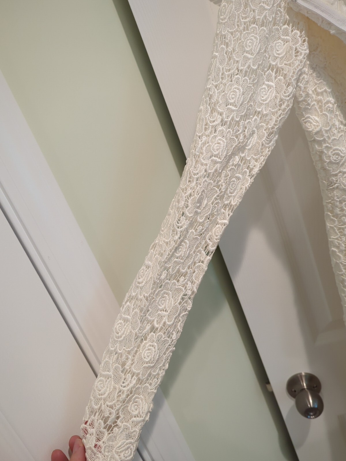 Unbranded Fancy Wedding Gown Style White Lace Dress Full Length Triple Layered 3