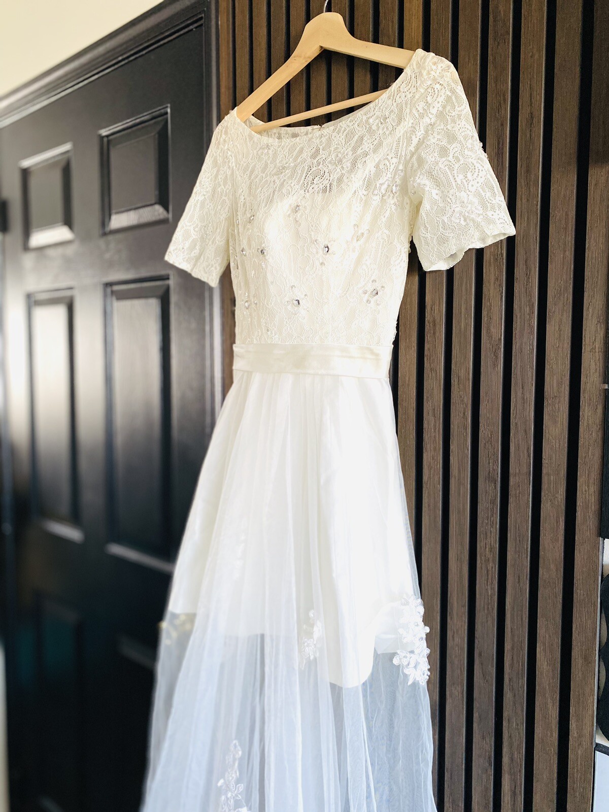 wedding dress mermaid Veil Tail See Thru. Brand New No Tag.