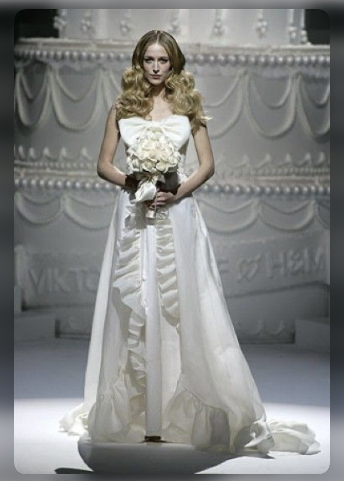 ❤️ Viktor & Rolf H&M Limited Wedding Gown White Ivory Lace Bow Dress 36 6
