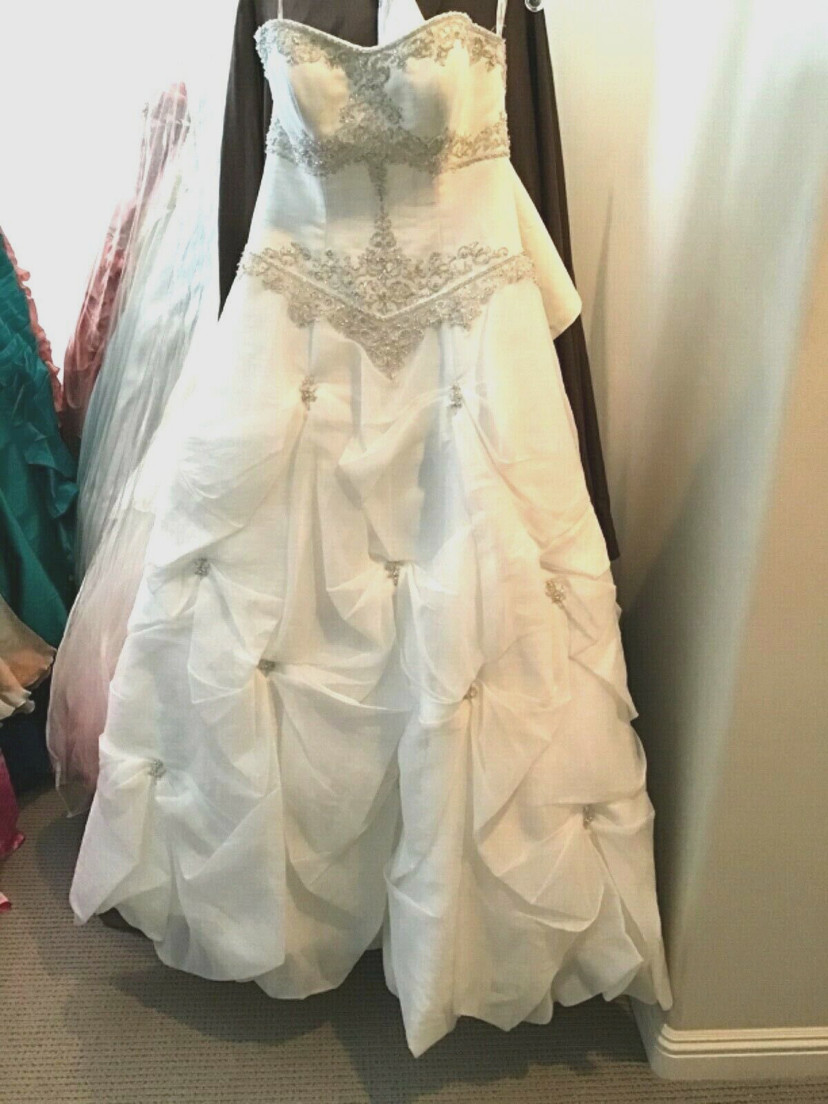 SIGNATURE Wedding dress Bridal ball gown up pick up skirt Ivory organza 8 NEW