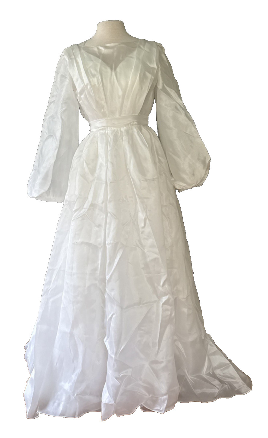 Unbranded Wedding Dress w/ Slip Dress Size 4/6 Long Balloon Sleeves