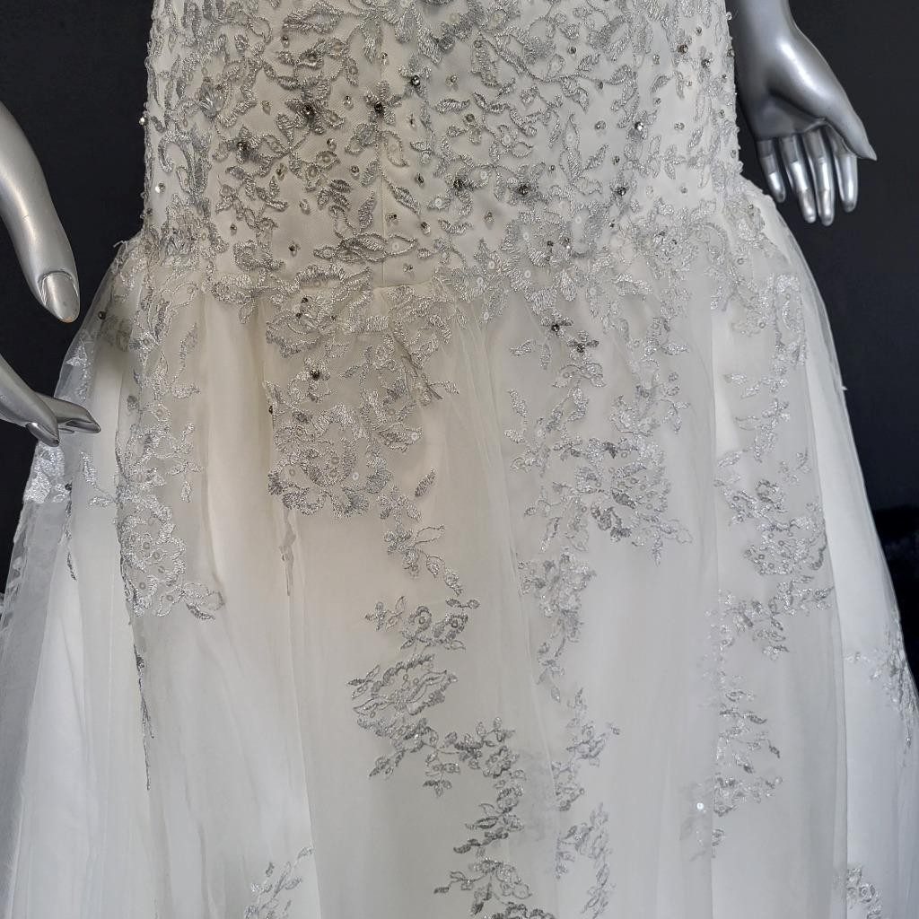 NWT~$1599~DA VINCI~SZ 6~IVORY STRAPLESS EMBELLISHED BALL GOWN WEDDING DRESS