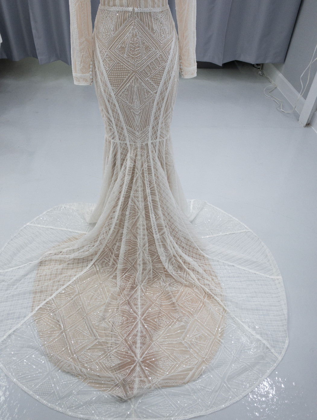Justin Alexander Wedding Dress Art Deco Beaded Signature 99045 Label 12 Street 8