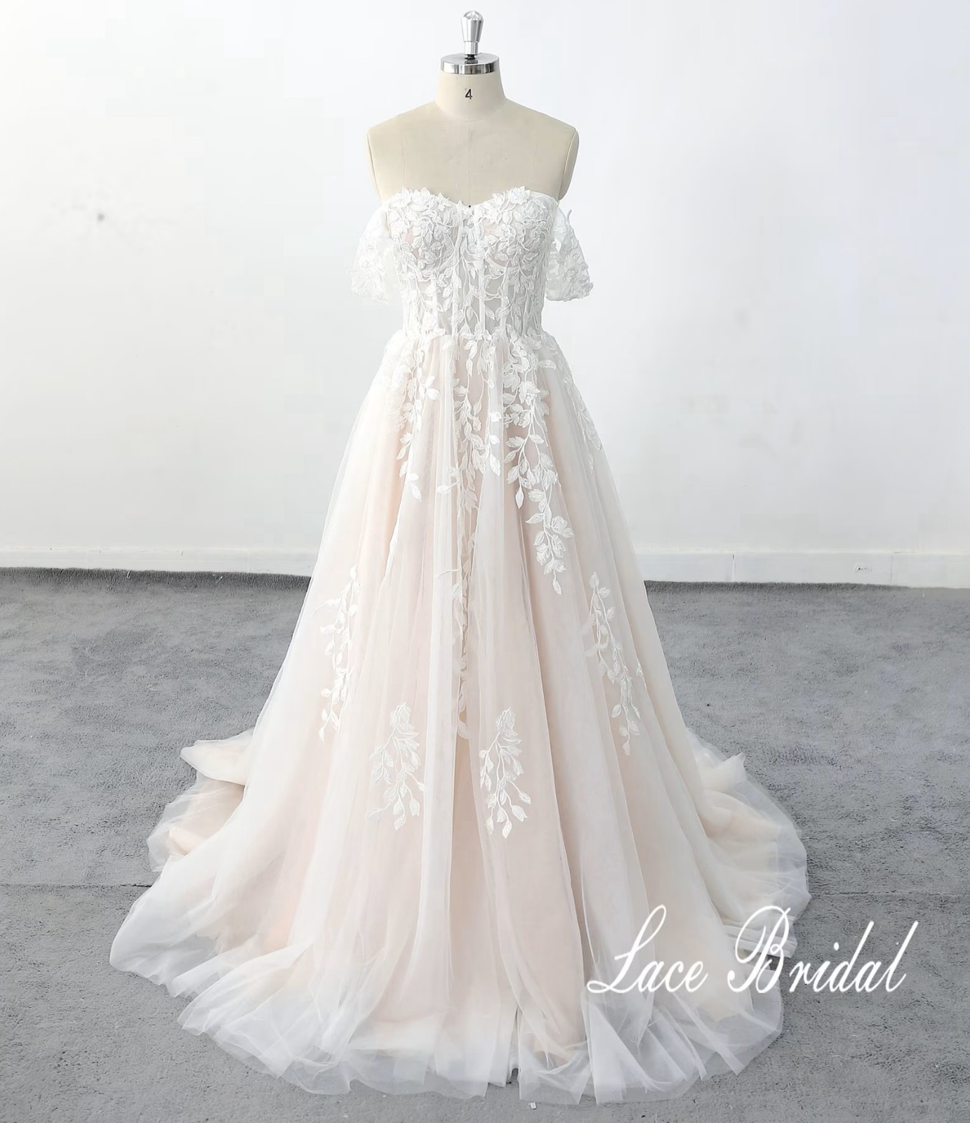 Boho lace wedding dress wedding dress custom made 32-60 off straps n.measurement