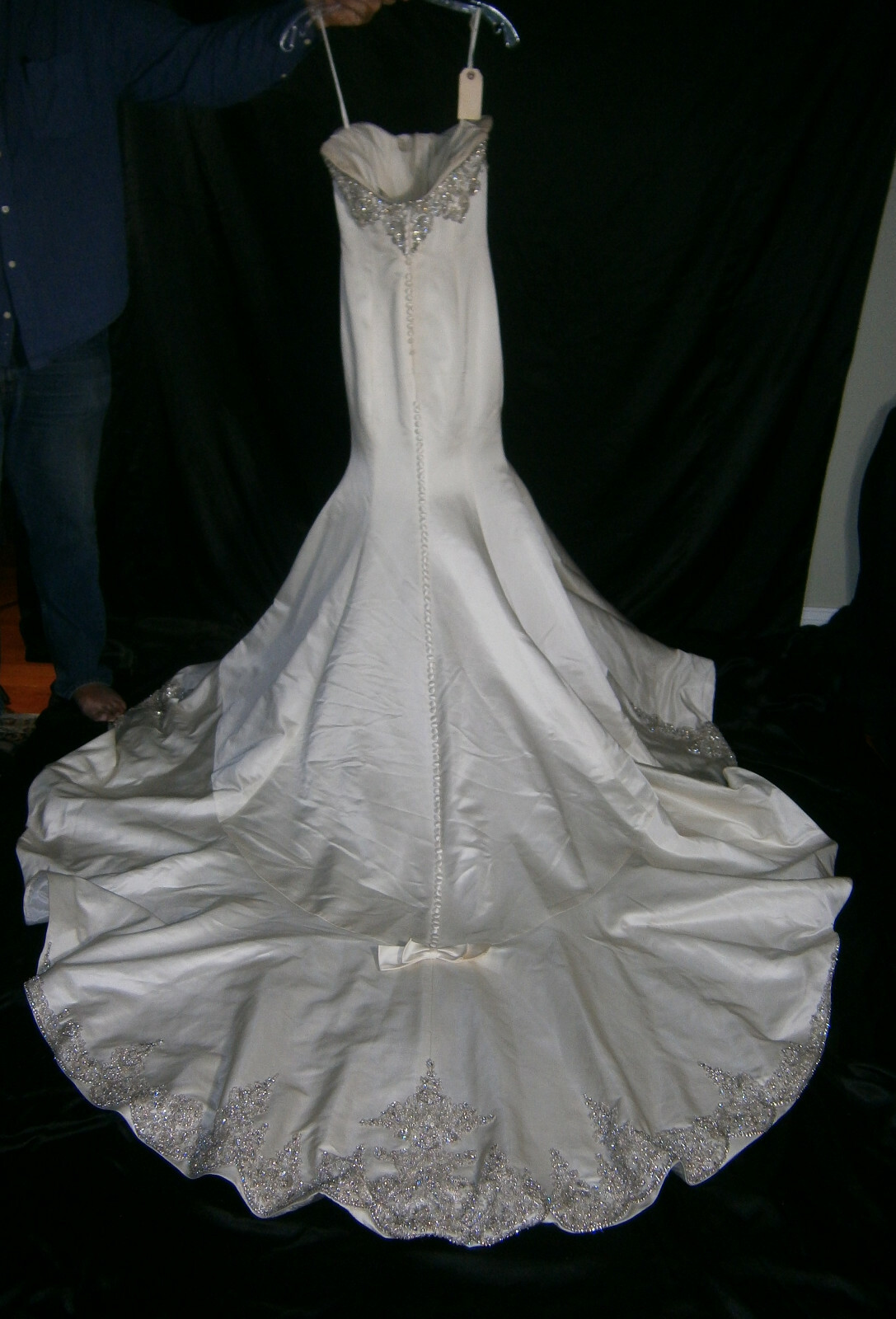 Victor Harper Silk 4 Wedding Dress Gown Mermaid Trumpet CrystalsTrain $5,995