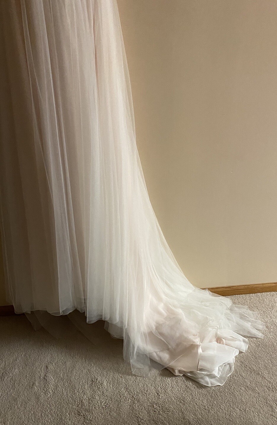 NEW Allure Bridal Wedding Dress NOT ALTERED Ivory & Pinkish Color Size 12