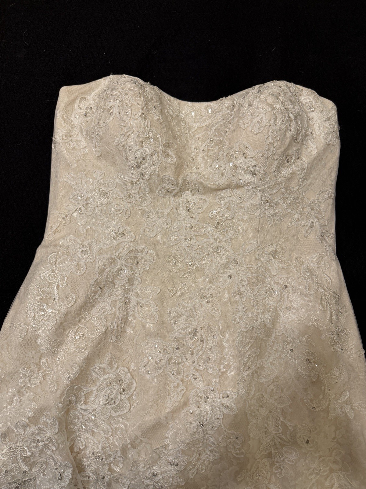 Jewel by David’s Bridal Strapless Sweetheart A-Line Lace Beaded Corset 12