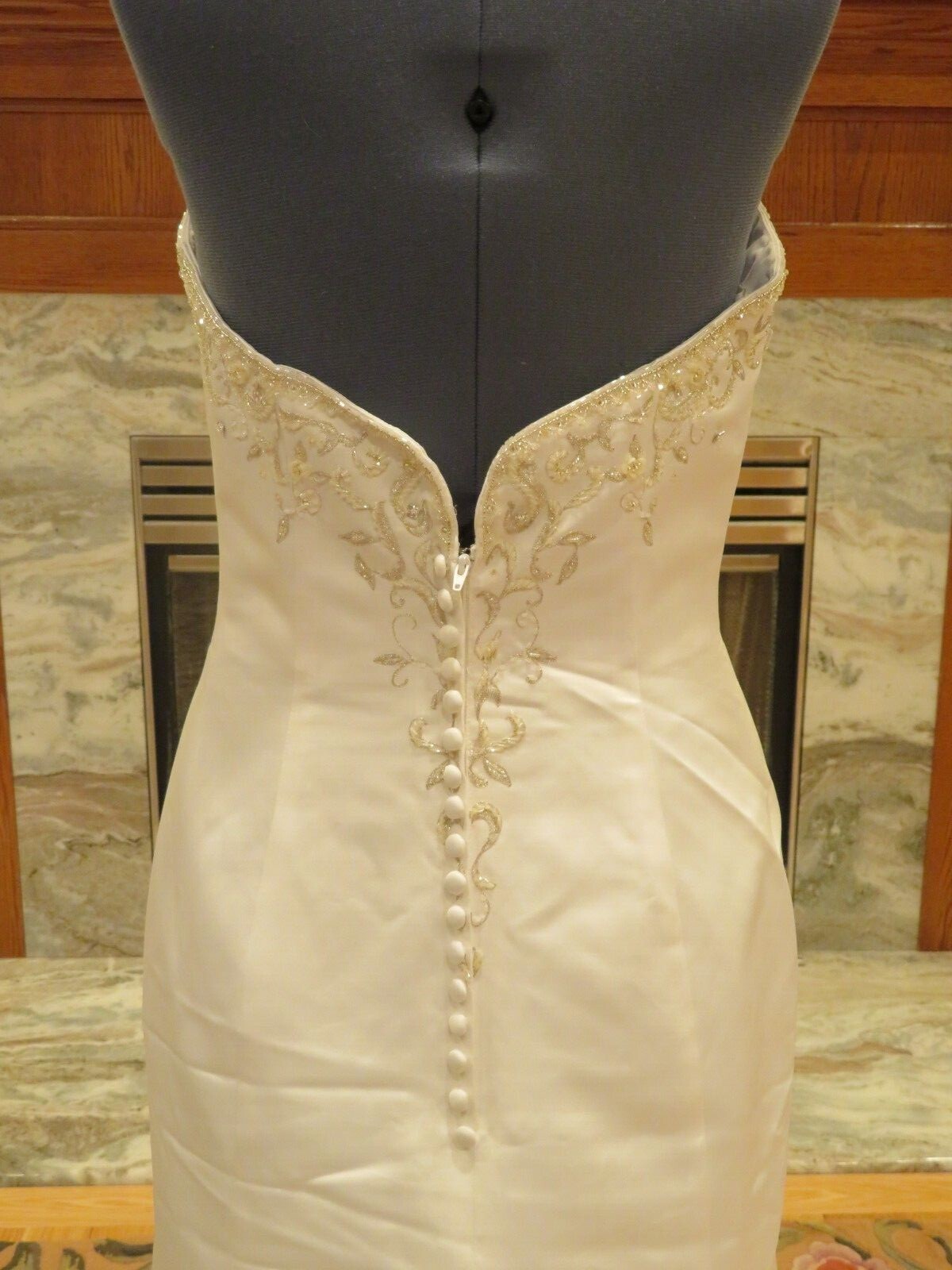 NEW Alfred Angelo Vintage Wedding Dress Mermaid Gown Train BEACH WOW FREE SHIP