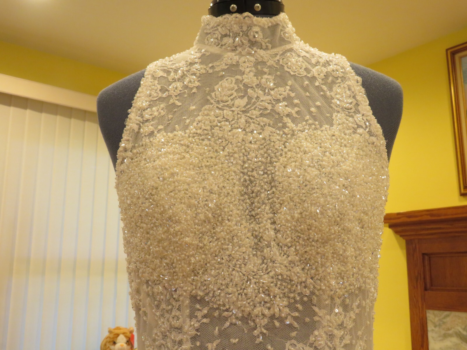 NEW Bridal Vintage Wedding Dress LACE Gown Train BEACH SPARKLE ROMANTIC FREE SHI