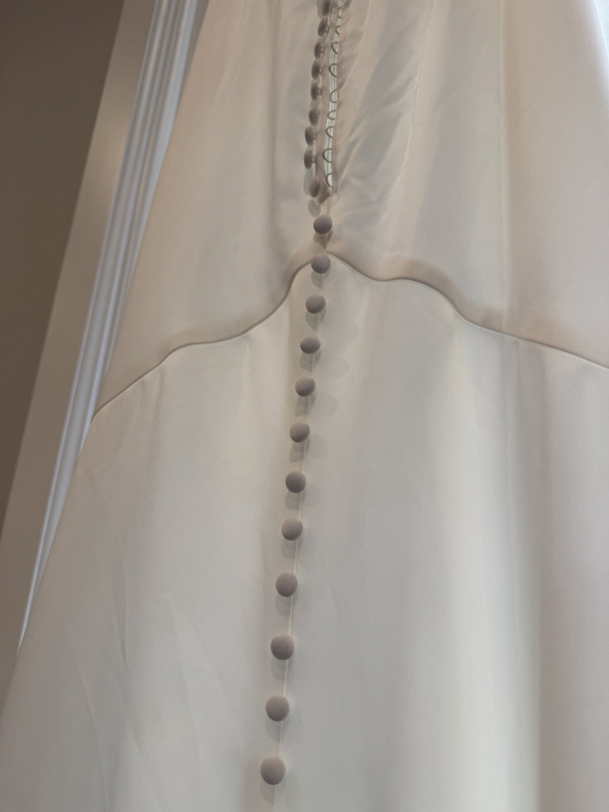 Morilee Ivory Satin Sweetheart Sheath Full-Length Button Back Wedding Dress 0